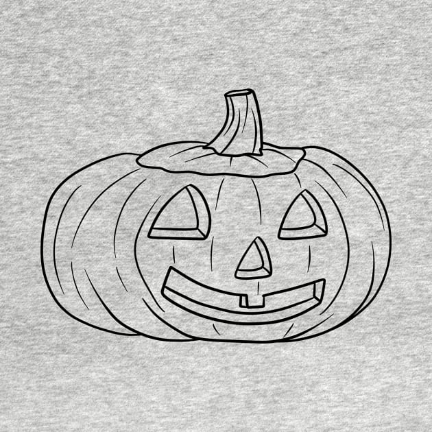 Halloween Jack O' Lantern Black Line by saradaboru